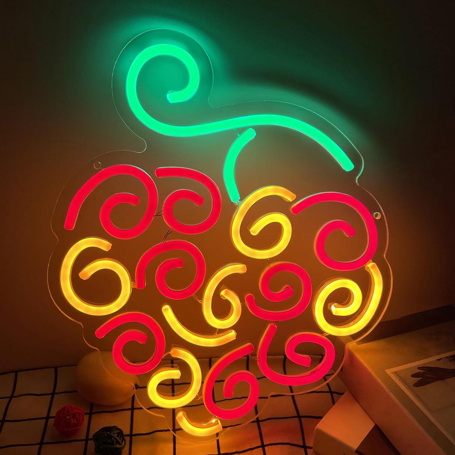 Wall Decor Lighting - 사이버 과일 네온사인 USB 디밍 가능