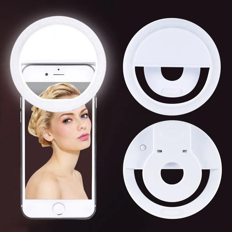 Lighting Gallery - USB 충전식 LED 셀카 링 라이트,