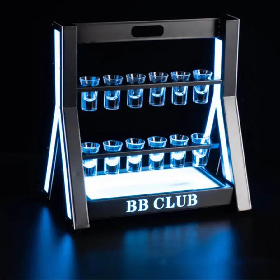 Lighting Decoration Stand - 충전식 LED 샷 유리 디스플레이 스탠드,