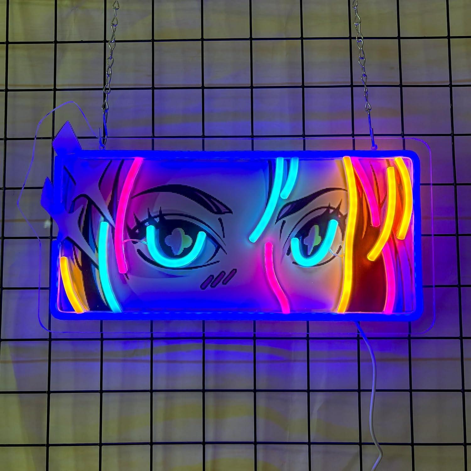 Wall Decor Lighting - 열정적인 눈빛 네온사인 USB 디밍 가능