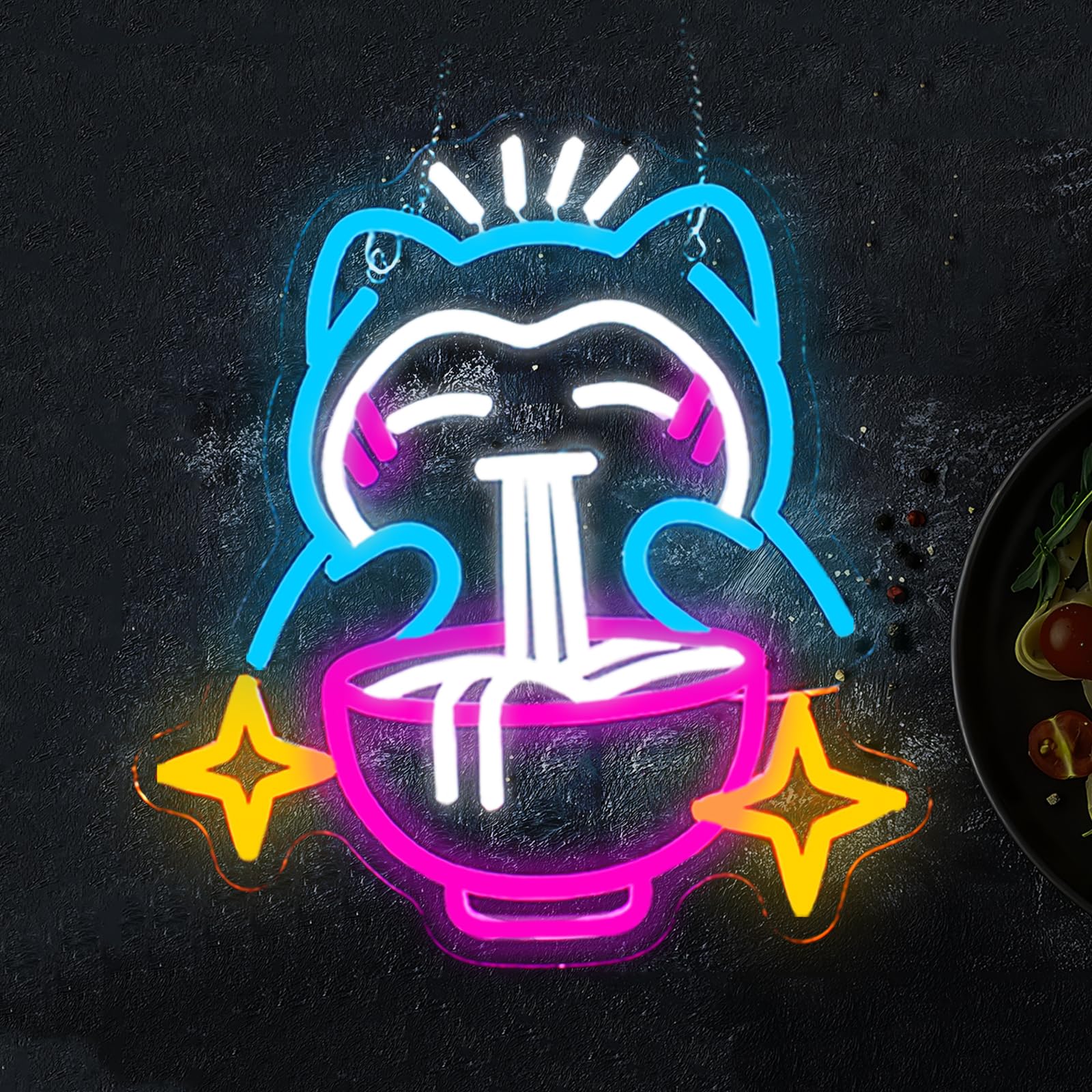 LED 라면 네온 조명 - 귀여운 곰 모양 누들 네온사 - Restaurant Lighting Decoration 리뷰 및 가격