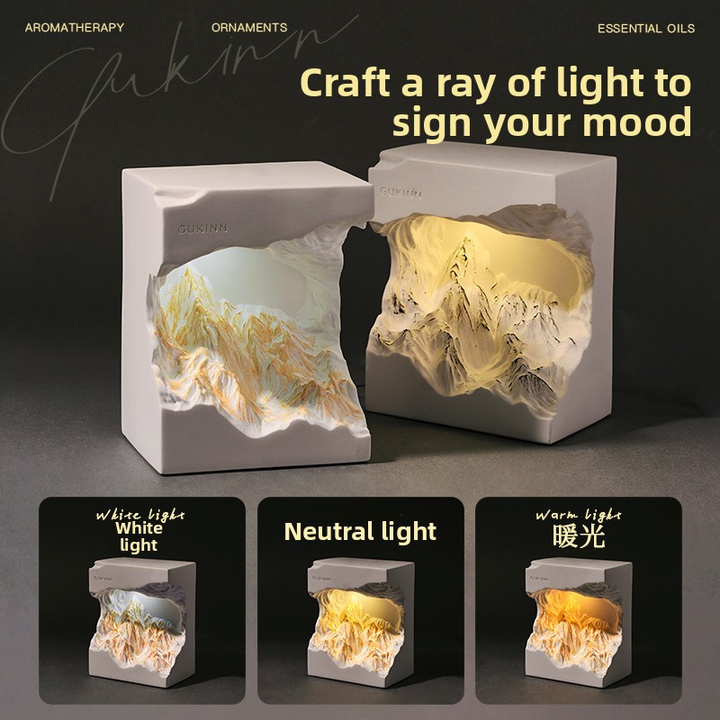 골든 마운틴 선라이즈 아로마 디퓨저 석고 무드등 USB - Lighting Decor Sunrise 리뷰 및 가격