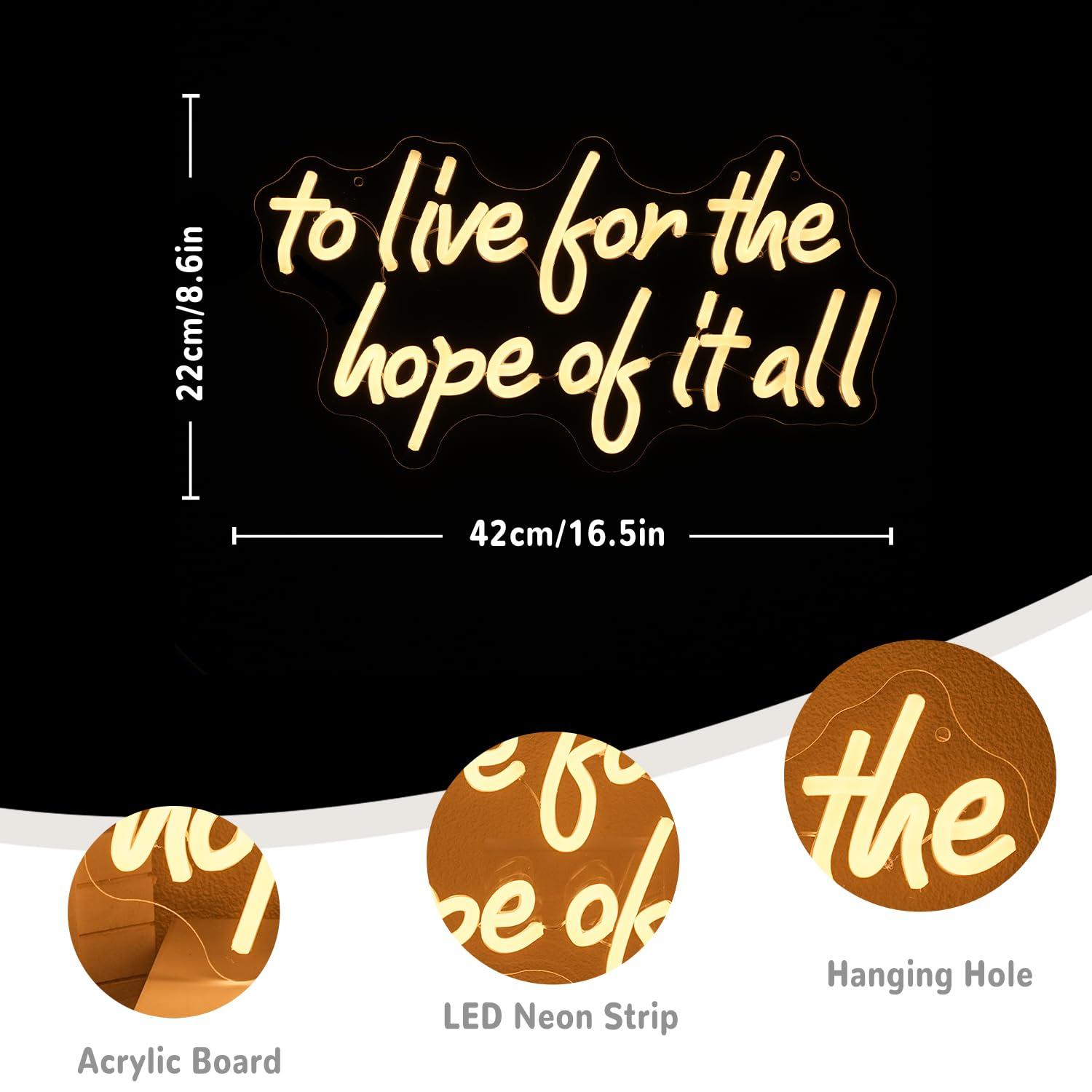 희망을 위한 삶을 살아가기 네온사인 USB 전원 LED - Wall Decor Lighting 리뷰 및 가격
