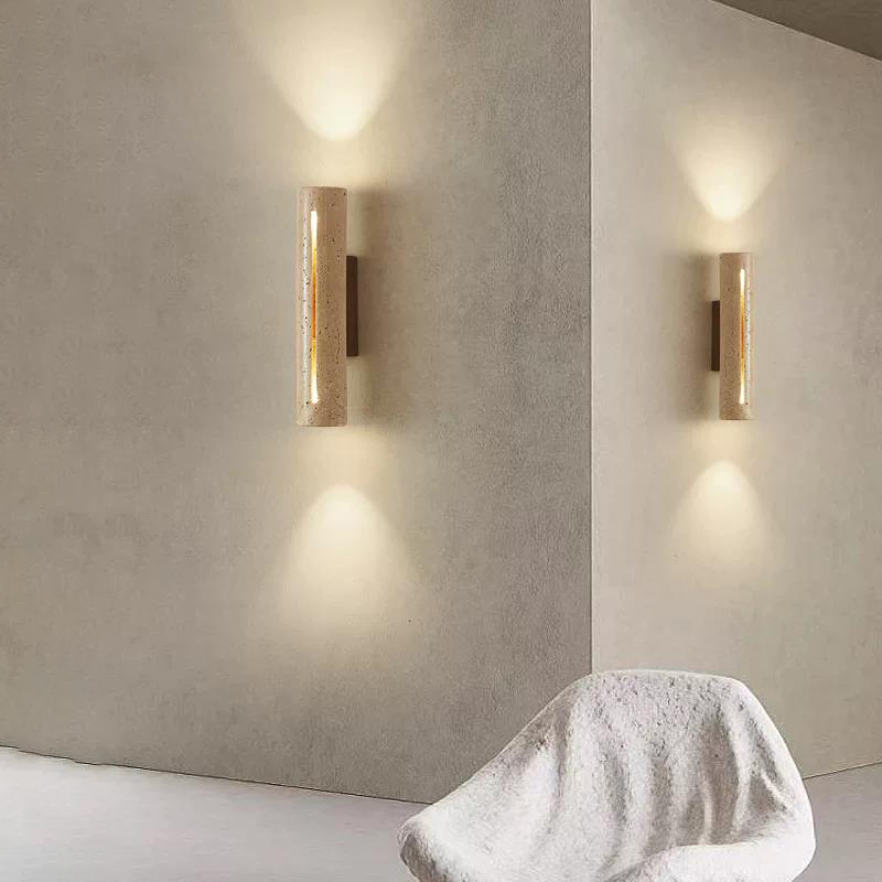 노란색 트래버틴 벽 조명 스톤 우드 벽등 거실 침실 침 - Decor Lighting Cy 리뷰 및 가격
