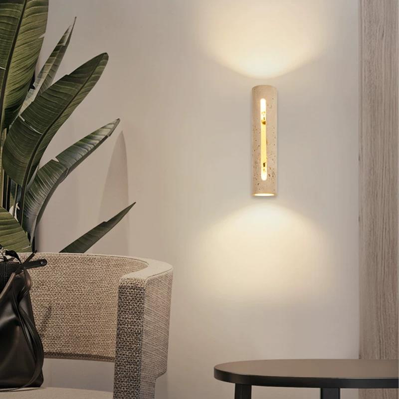 노란색 트래버틴 벽 조명 스톤 우드 벽등 거실 침실 침 - Decor Lighting Cy 리뷰 및 가격