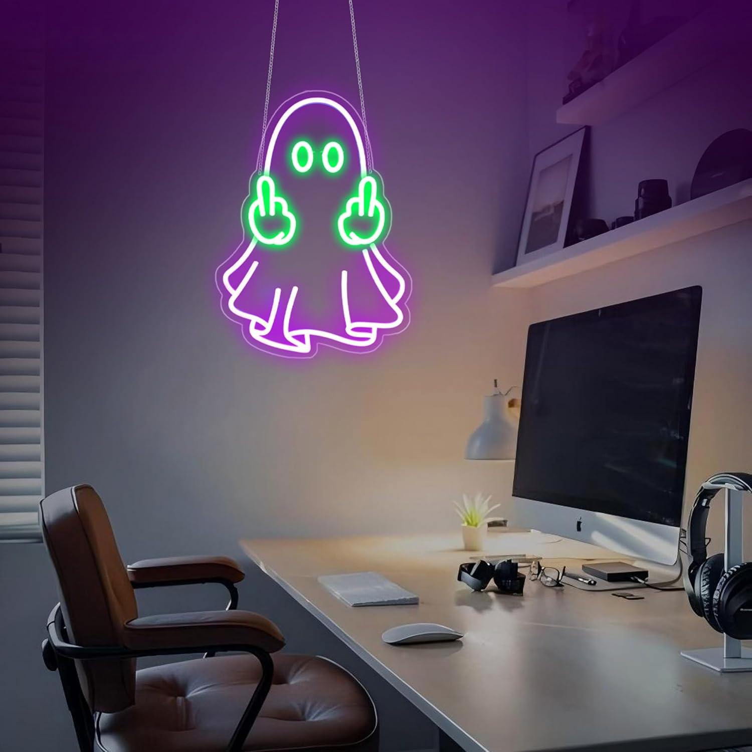 유령 네온사인 USB 전원 LED 디밍 가능 네온 조명 - Wall Decor Lighting 리뷰 및 가격