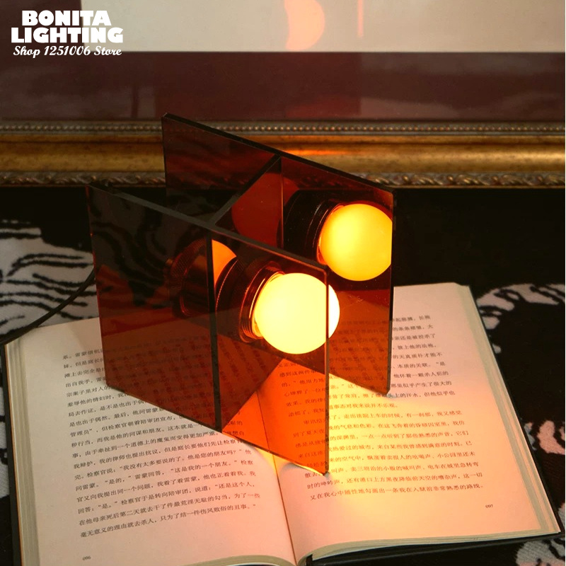 기하학적 아크릴 테이블 램프 모던 미니멀리스트 호라이즌 - Lighting Decor Sunrise 리뷰 및 가격