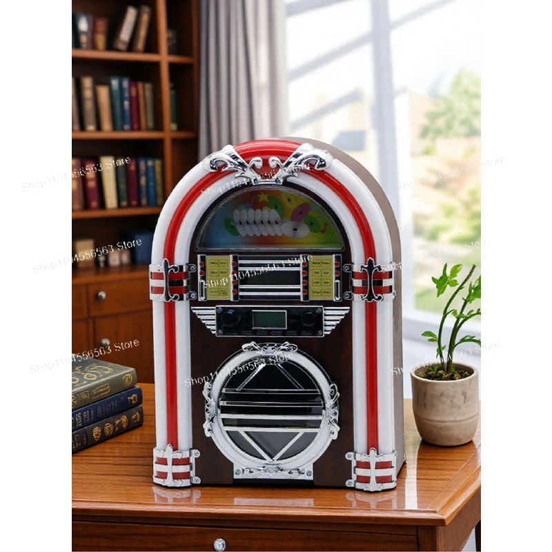미국식 레트로 블루투스 CD 주크박스 스피커 LED 색 - Restaurant Lighting Decoration 리뷰 및 가격