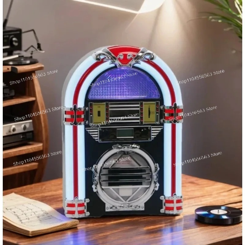 미국식 레트로 블루투스 CD 주크박스 스피커 LED 색 - Restaurant Lighting Decoration 리뷰 및 가격