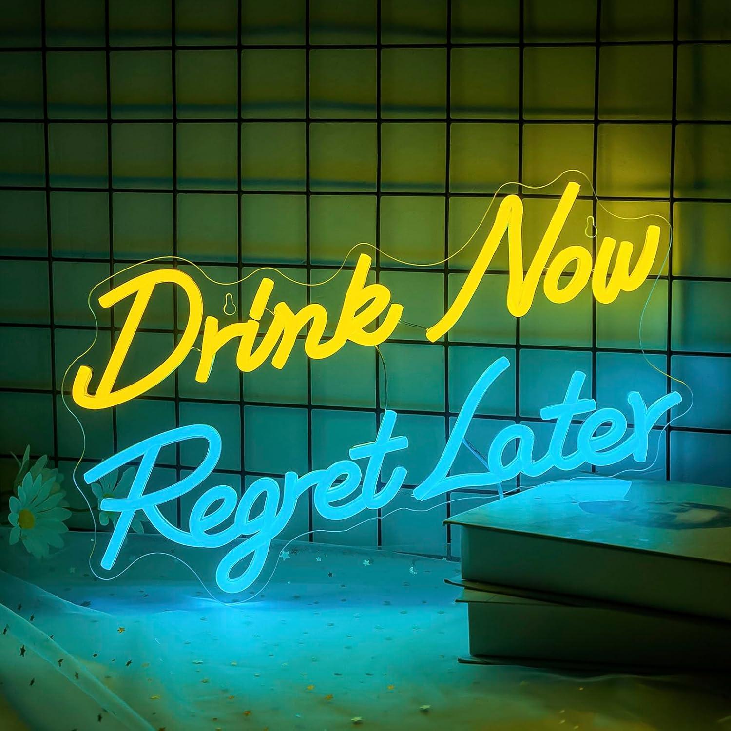 맥주 네온사인 지금 마시세요 나중에는 후회하세요 LED - Restaurant Lighting Decoration 리뷰 및 가격