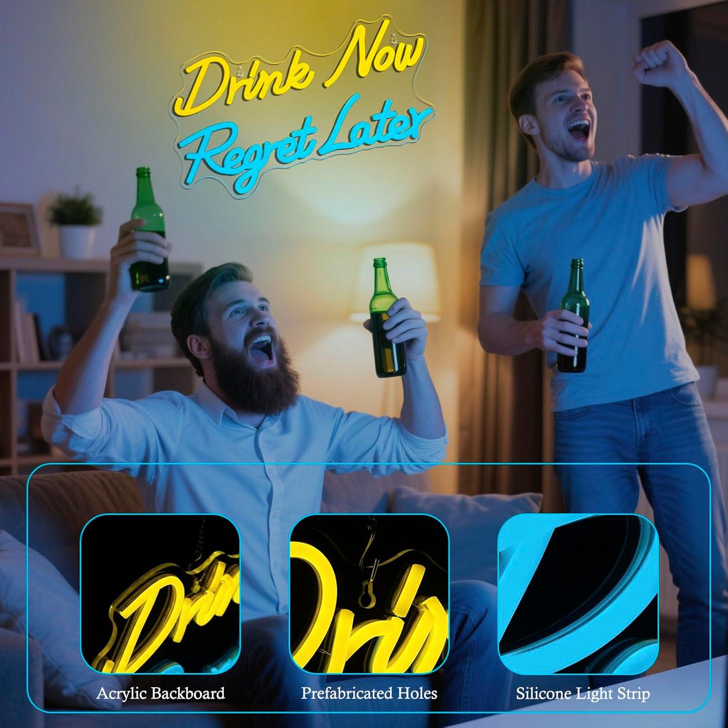 맥주 네온사인 지금 마시세요 나중에는 후회하세요 LED - Restaurant Lighting Decoration 리뷰 및 가격