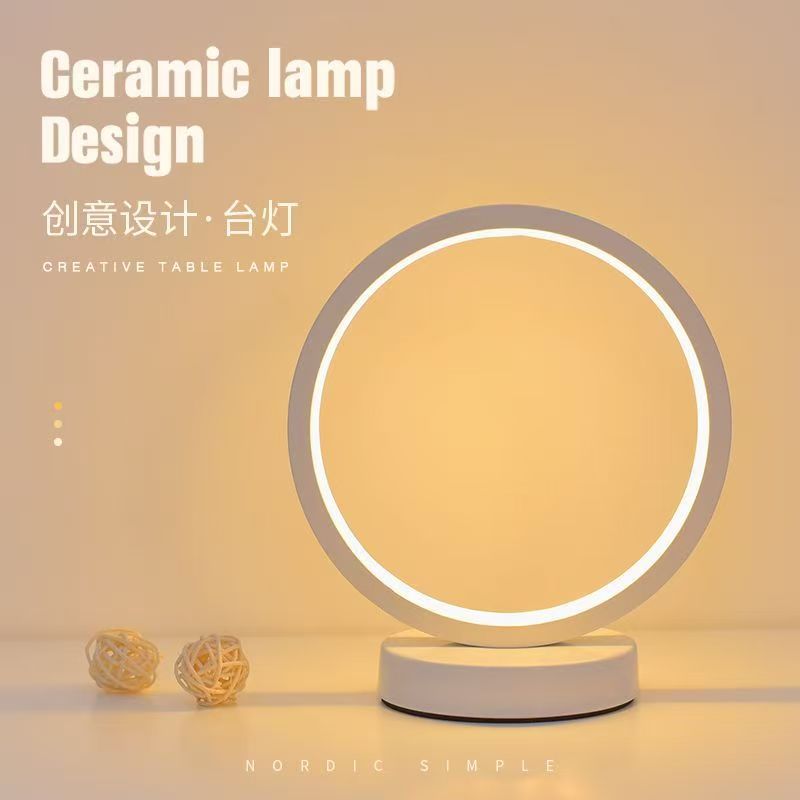 20CM LED 간단한 원형 링 테이블 램프 침실 머리 - Restaurant Lighting Decoration 리뷰 및 가격