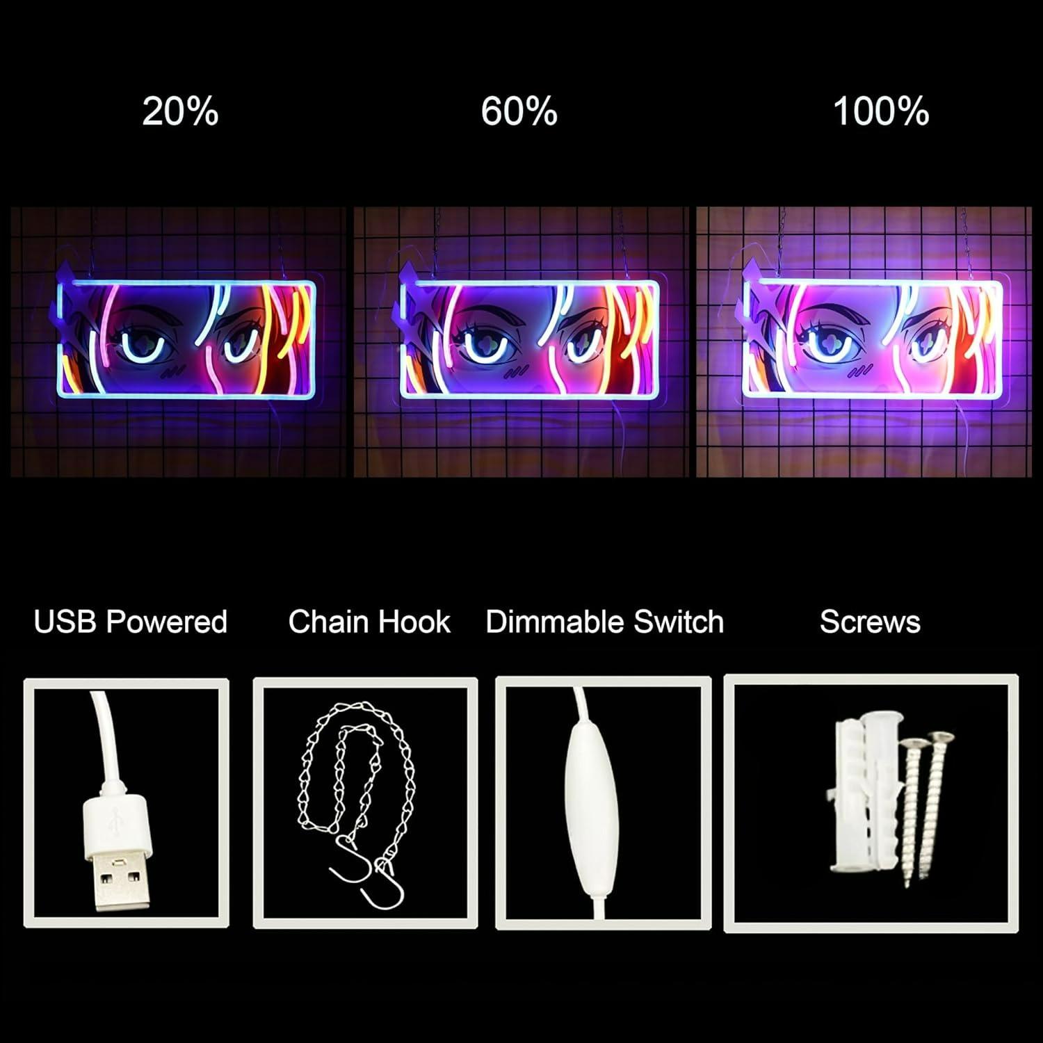 열정적인 눈빛 네온사인 USB 디밍 가능 LED 조명  - Wall Decor Lighting 리뷰 및 가격