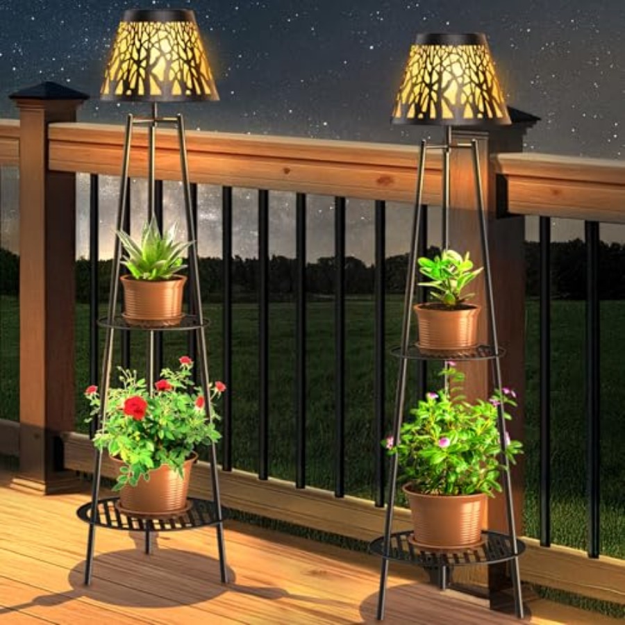 2팩 야외용 태양광 바닥 램프(식물 스탠드 포함) 방수 - Lighting Decoration Stand 리뷰 및 가격