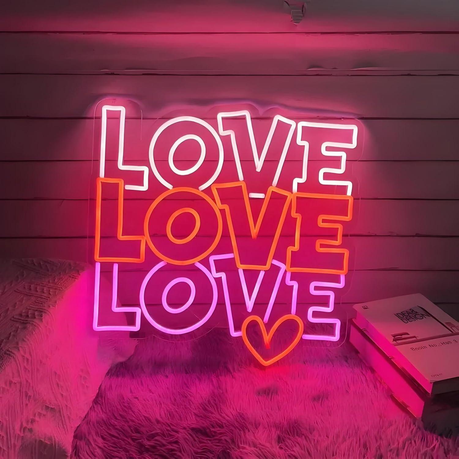 사랑 네온사인 USB 디밍 가능 LED 네온 조명, 결 - Wall Decor Lighting 리뷰 및 가격