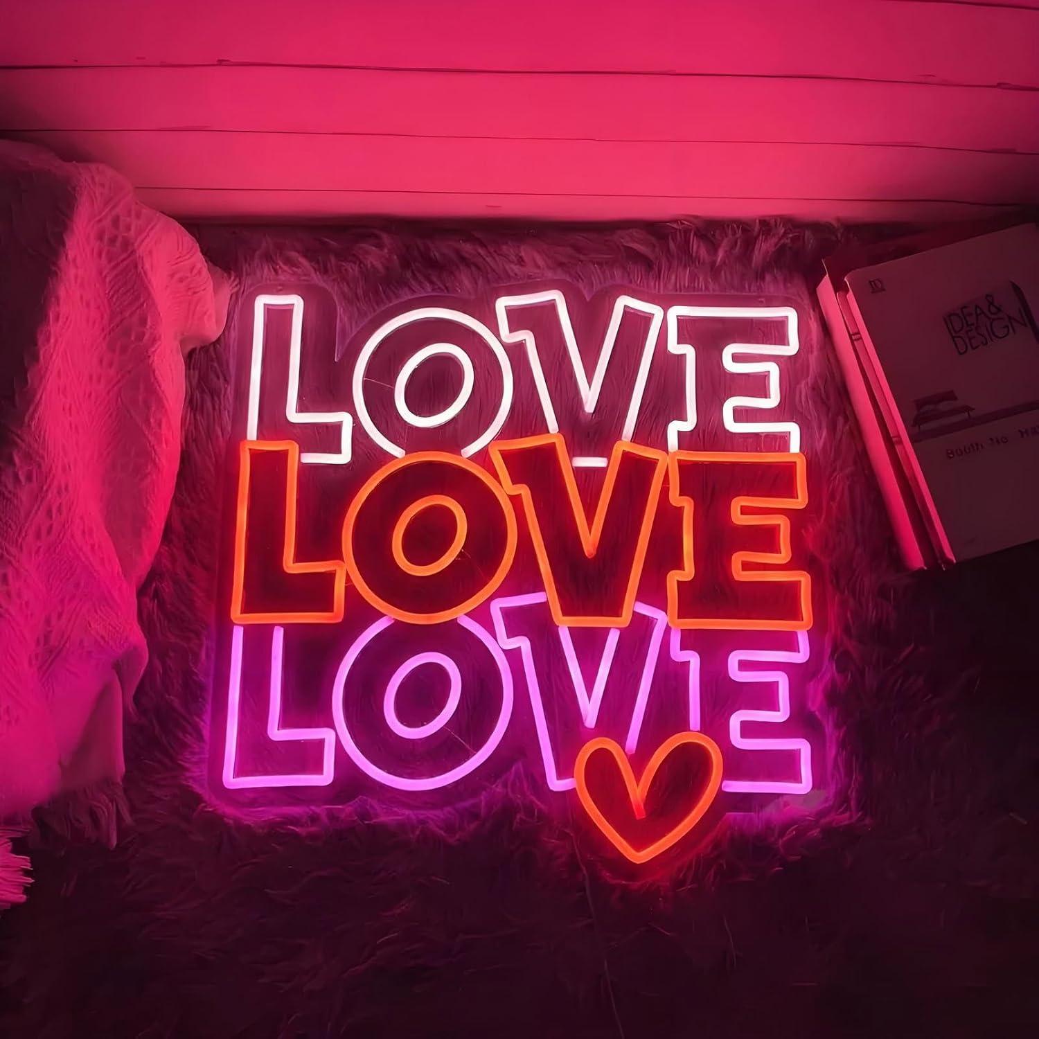 사랑 네온사인 USB 디밍 가능 LED 네온 조명, 결 - Wall Decor Lighting 리뷰 및 가격