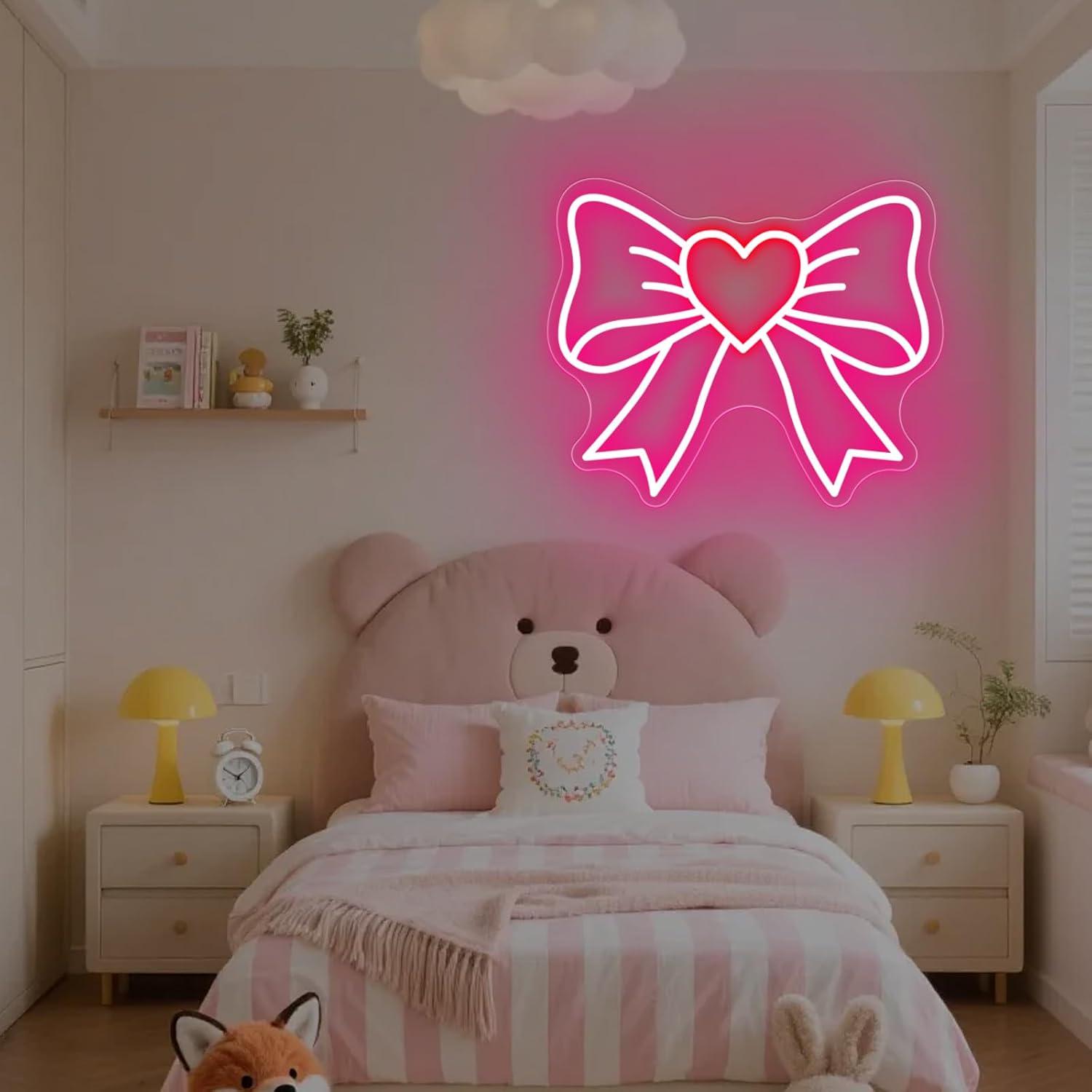 보우 네온사인 USB 디머블 LED 네온 조명, 소녀방 - Wall Decor Lighting 리뷰 및 가격