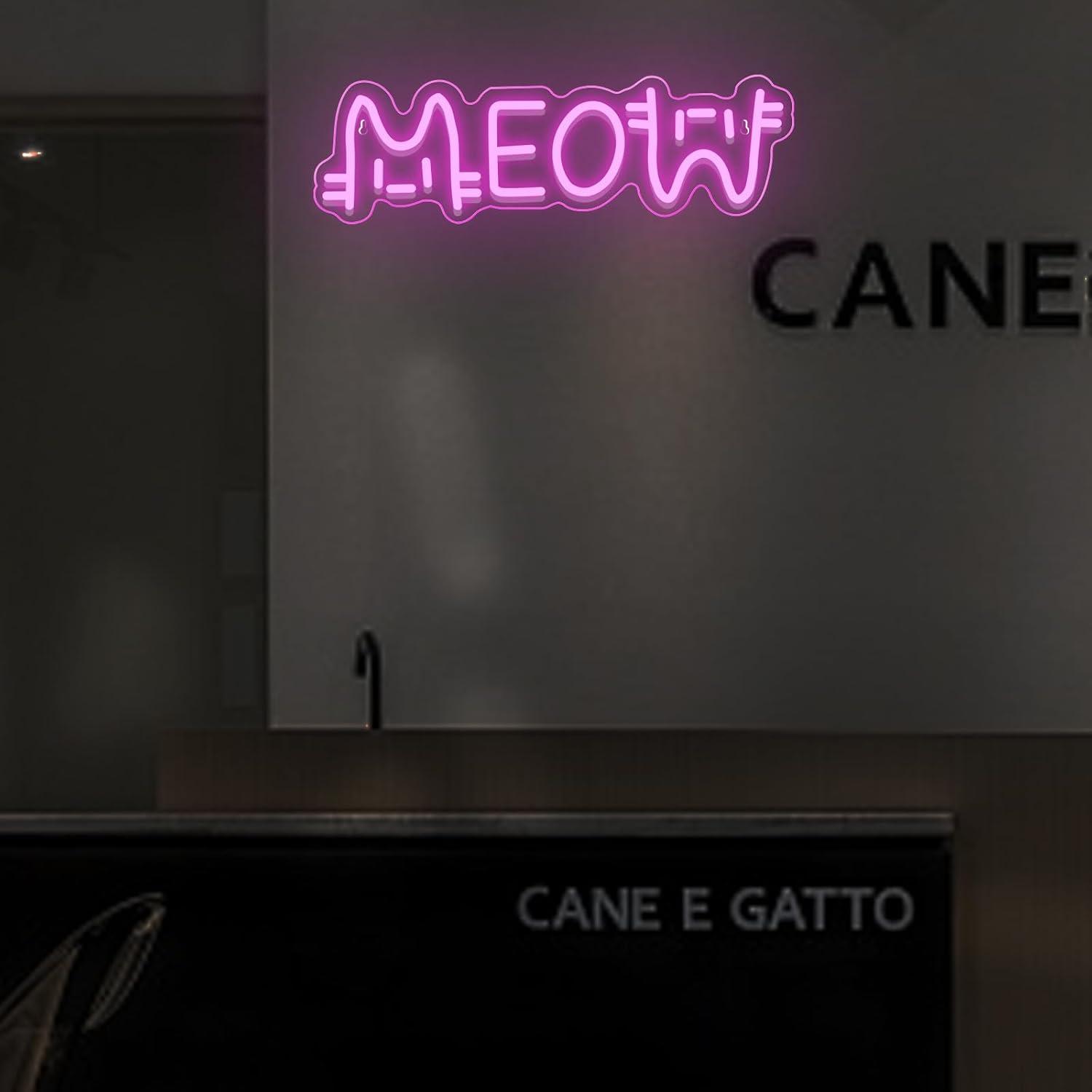 야옹 네온사인 고양이 USB 전원 LED 디밍 가능 네 - Restaurant Lighting Decoration 리뷰 및 가격