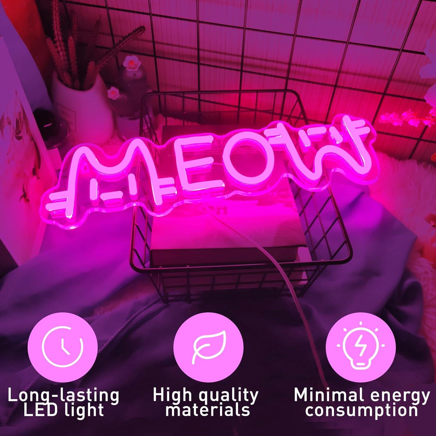 야옹 네온사인 고양이 USB 전원 LED 디밍 가능 네 - Restaurant Lighting Decoration 리뷰 및 가격