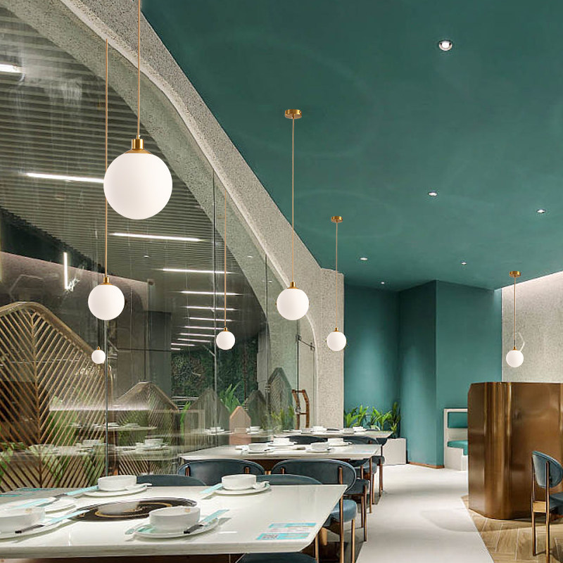 유리 볼 샹들리에 레스토랑 바 침대 옆 침실 의류 매장 - Restaurant Lighting Decoration 리뷰 및 가격