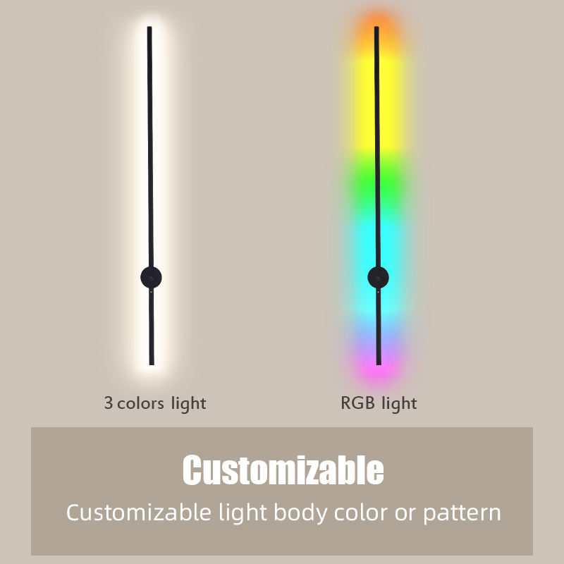현대적인 충전식 LED 벽등 블랙 알루미늄 바디 선형  - Wall Decor Lighting 리뷰 및 가격