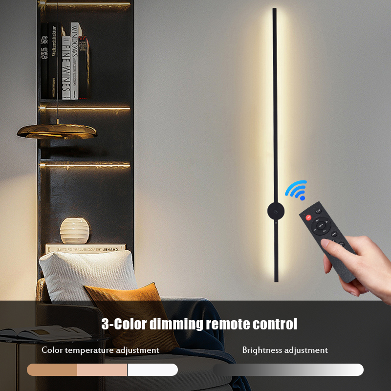 현대적인 충전식 LED 벽등 블랙 알루미늄 바디 선형  - Wall Decor Lighting 리뷰 및 가격