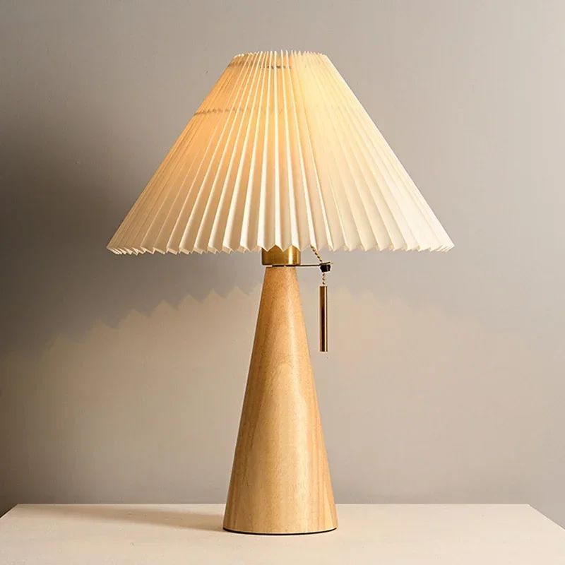 레트로 주름 테이블 램프 북유럽 스타일 원목 조명 침실 - Lighting Decor For Bedroom 리뷰 및 가격