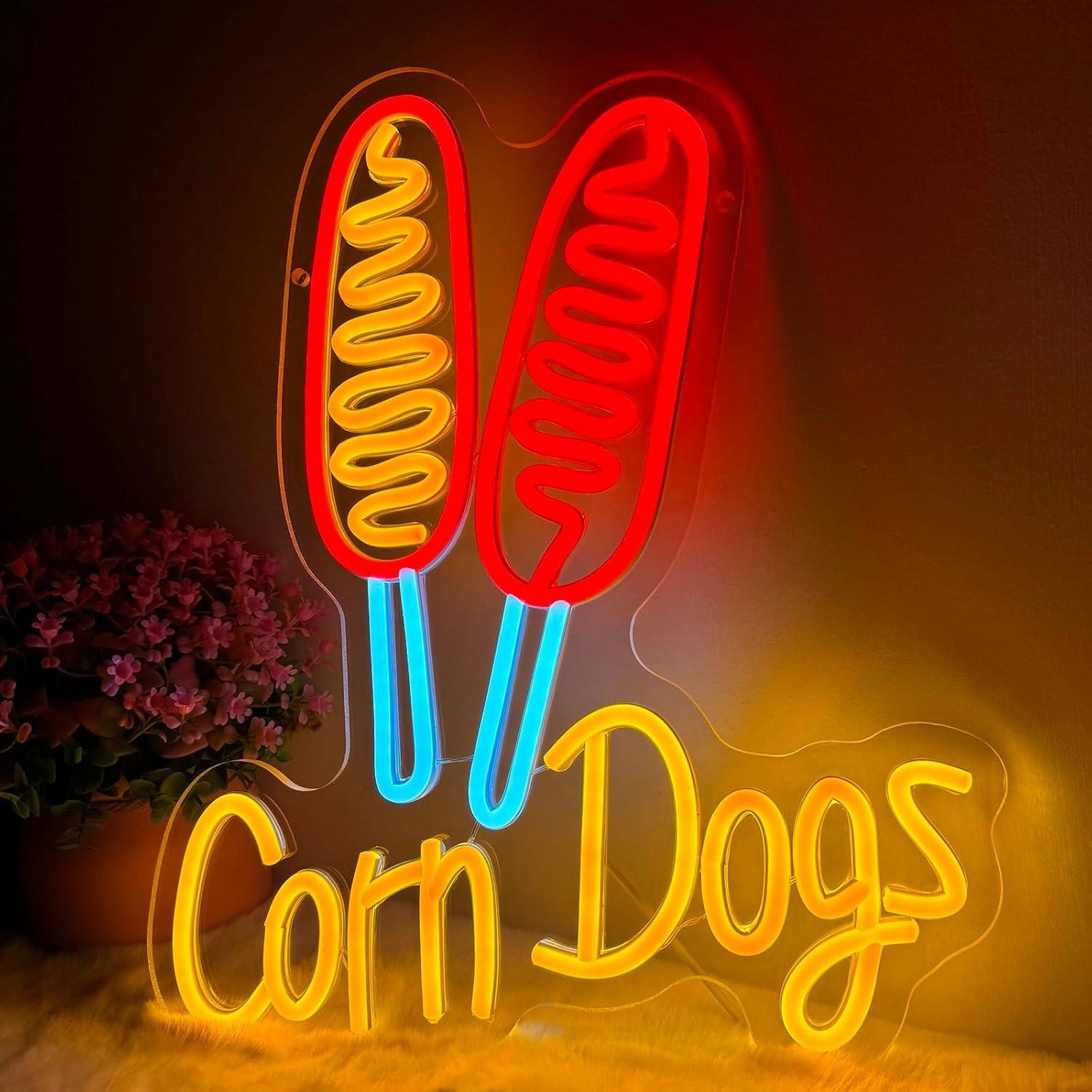 옥수수 도그 네온사인 간식 USB 디밍 가능 LED 네 - Wall Decor Lighting 리뷰 및 가격