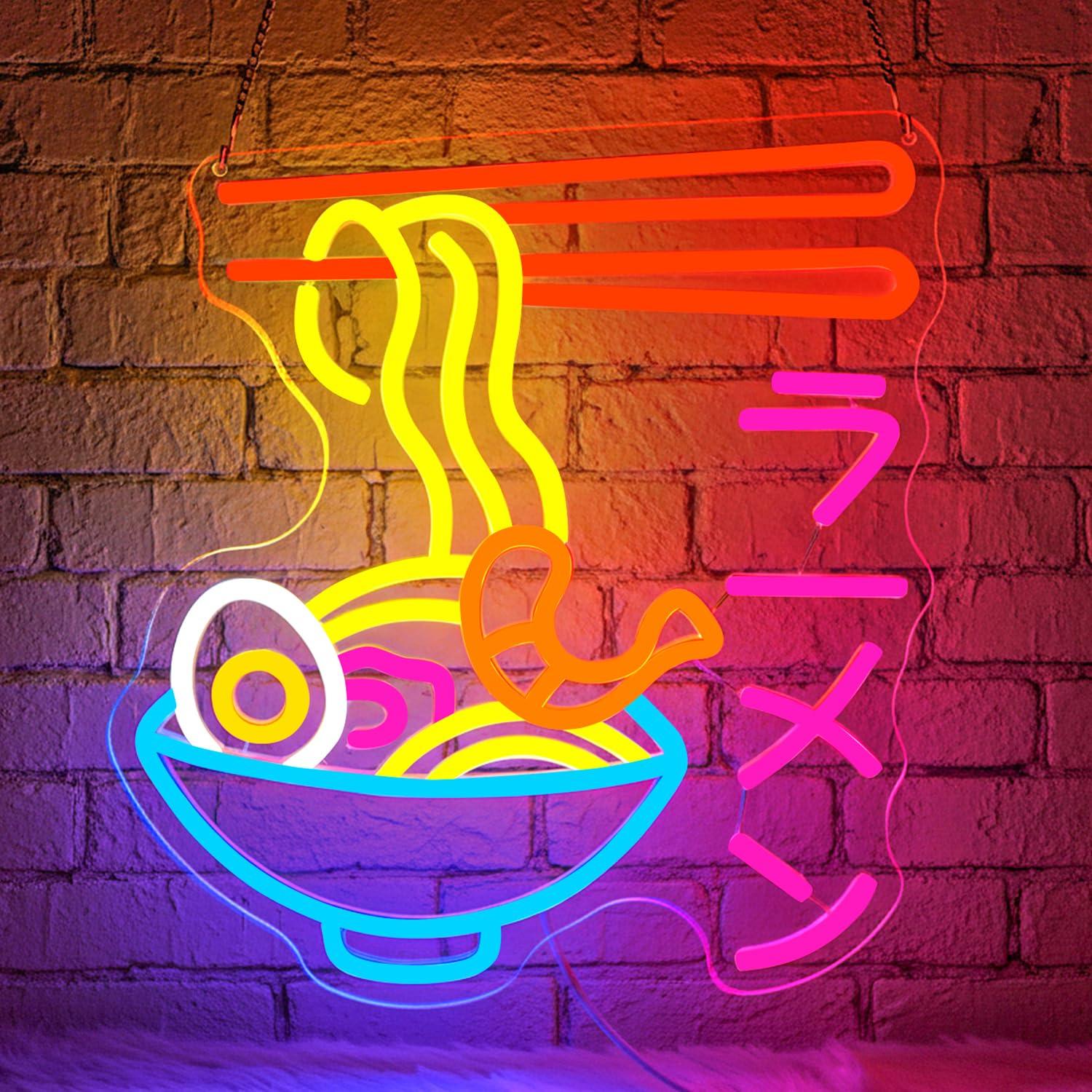 라면 네온사인 일본식 국수 그릇 LED 네온 조명, 라 - Restaurant Lighting Decoration 리뷰 및 가격