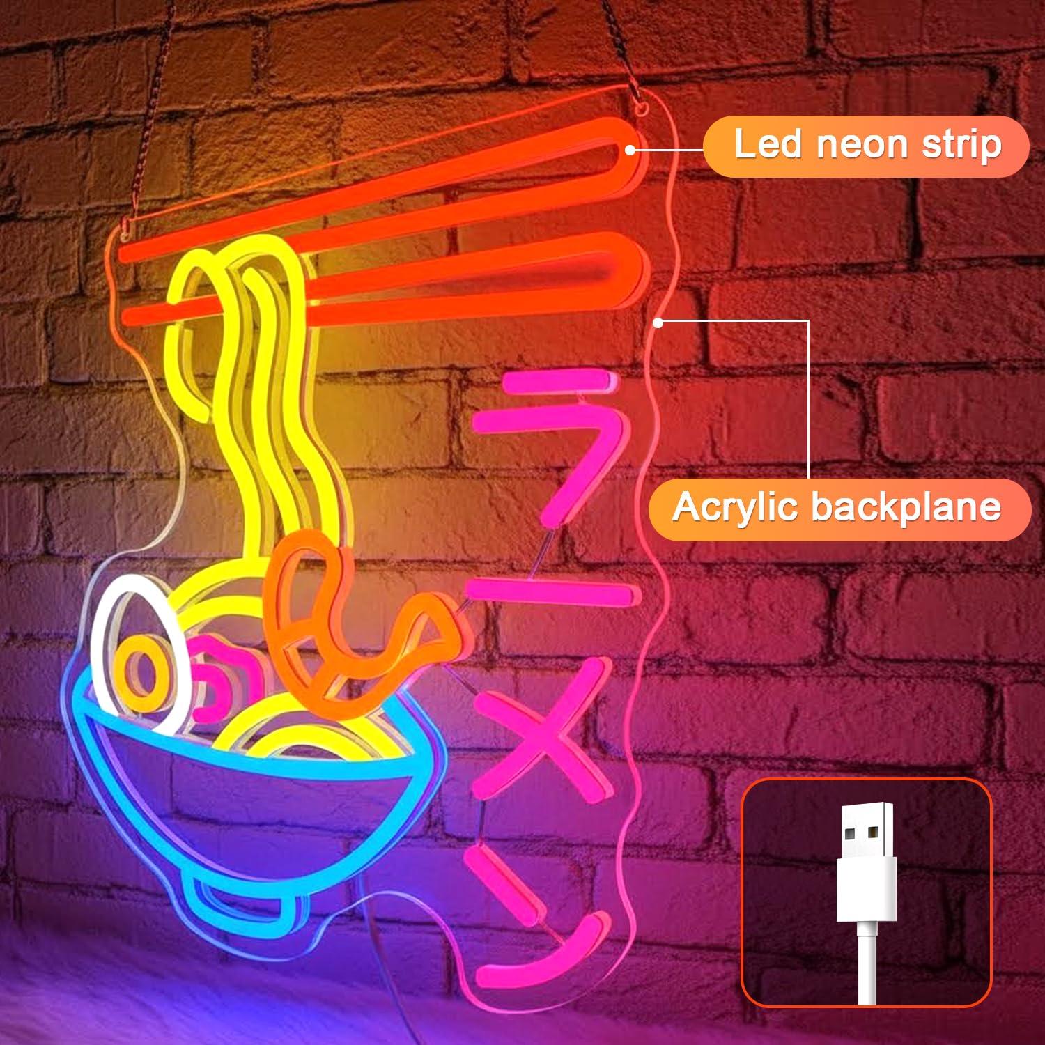 라면 네온사인 일본식 국수 그릇 LED 네온 조명, 라 - Restaurant Lighting Decoration 리뷰 및 가격