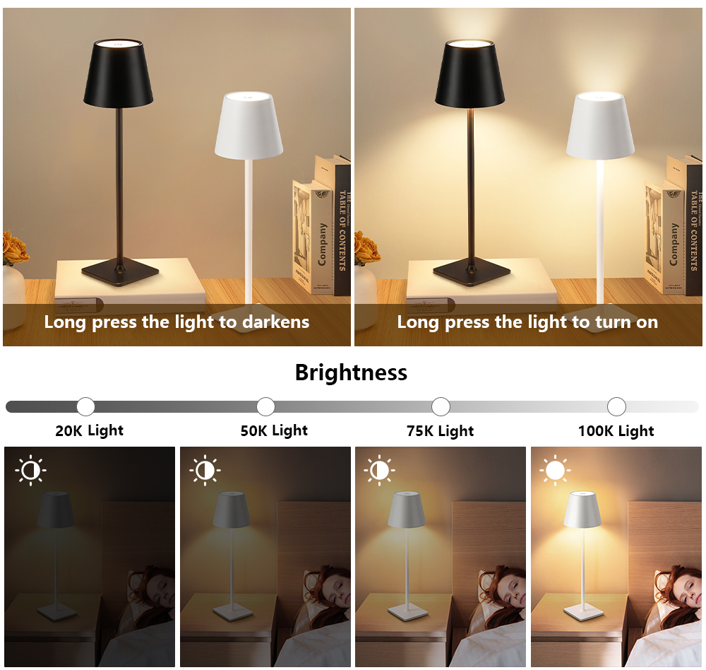 LED 충전식 책상 조명 무선 테이블 램프 무단계 디밍 - Lighting Decoration 리뷰 및 가격